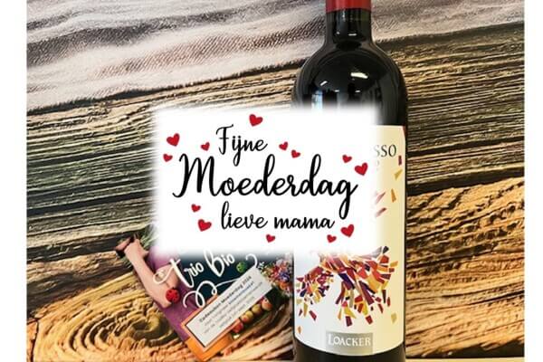    Moederdag-surprise: bloemplukbon + Falco Rosso Toscano wijn